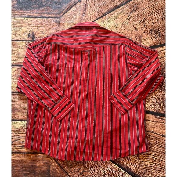VTG Wrangler Men's Pearl Snap L/S Cowboy Western Shirt‎ Red Metallic • 2X - Picture 10 of 10